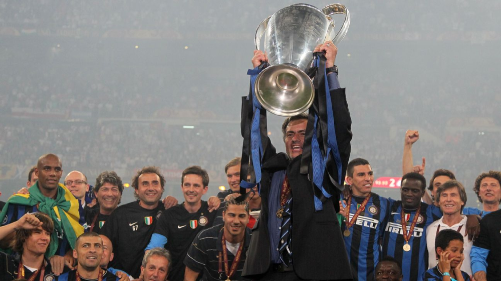 Mou celebrando la Champions League 2009/10 con el Inter de Milán.