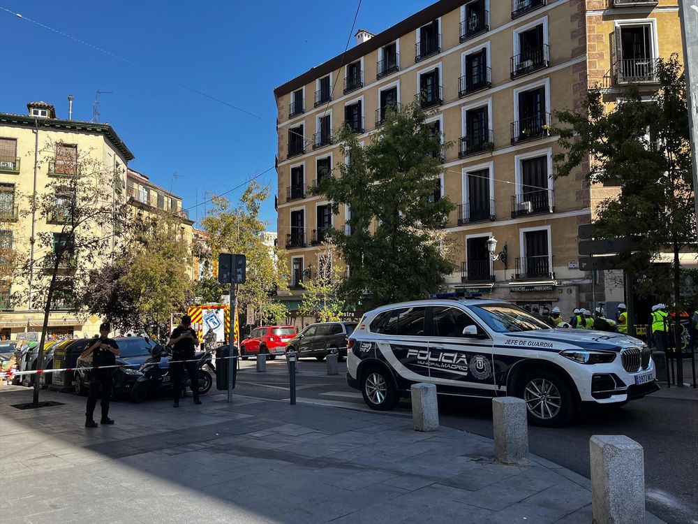 Zona del derrumbe en Madrid. EP