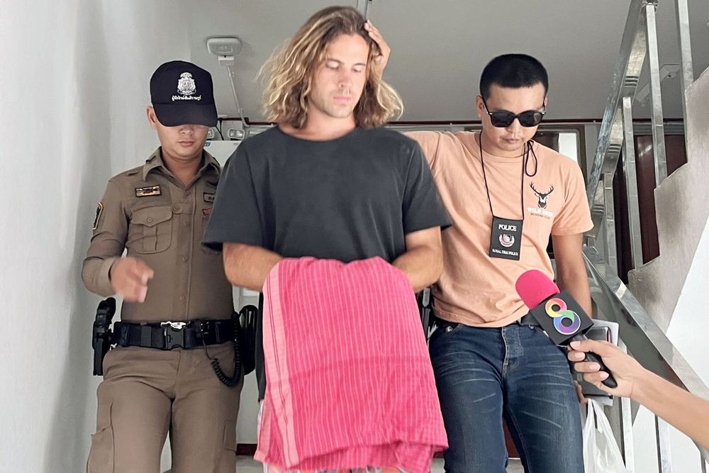 Daniel Sancho tras su detención por parte de la policía de Koh Phangan.