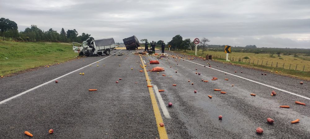 Accidente entre un camión y camioneta en Ruta 21