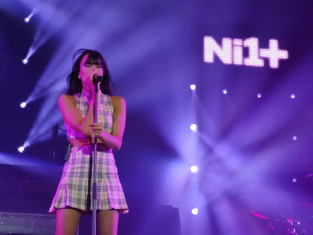 Aitana durante una presentación en Marbella