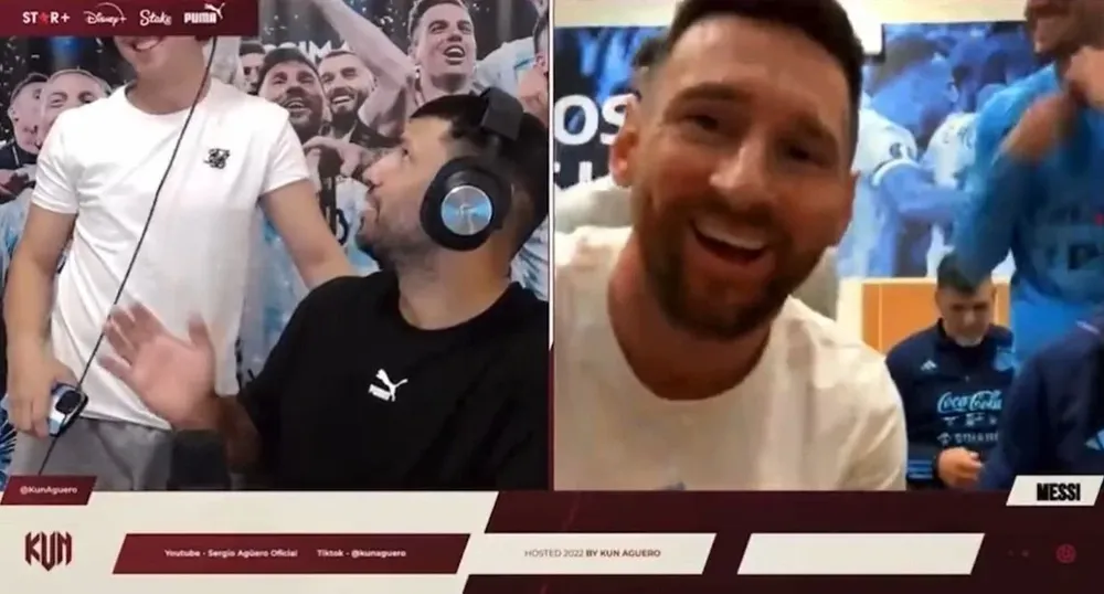 Messi se divirtió con el Kun