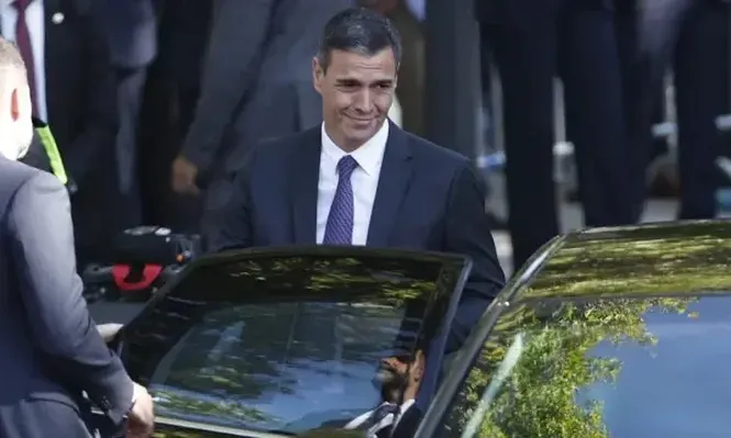 Pedro Sánchez, llegando al acto del Día de la Hispanidad.