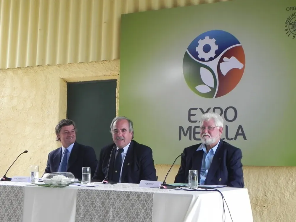 Alejandro Carvalho, Rubén Echeverría y Ricardo Pratto (IMM) en el lanzamiento de la Expo Melilla.