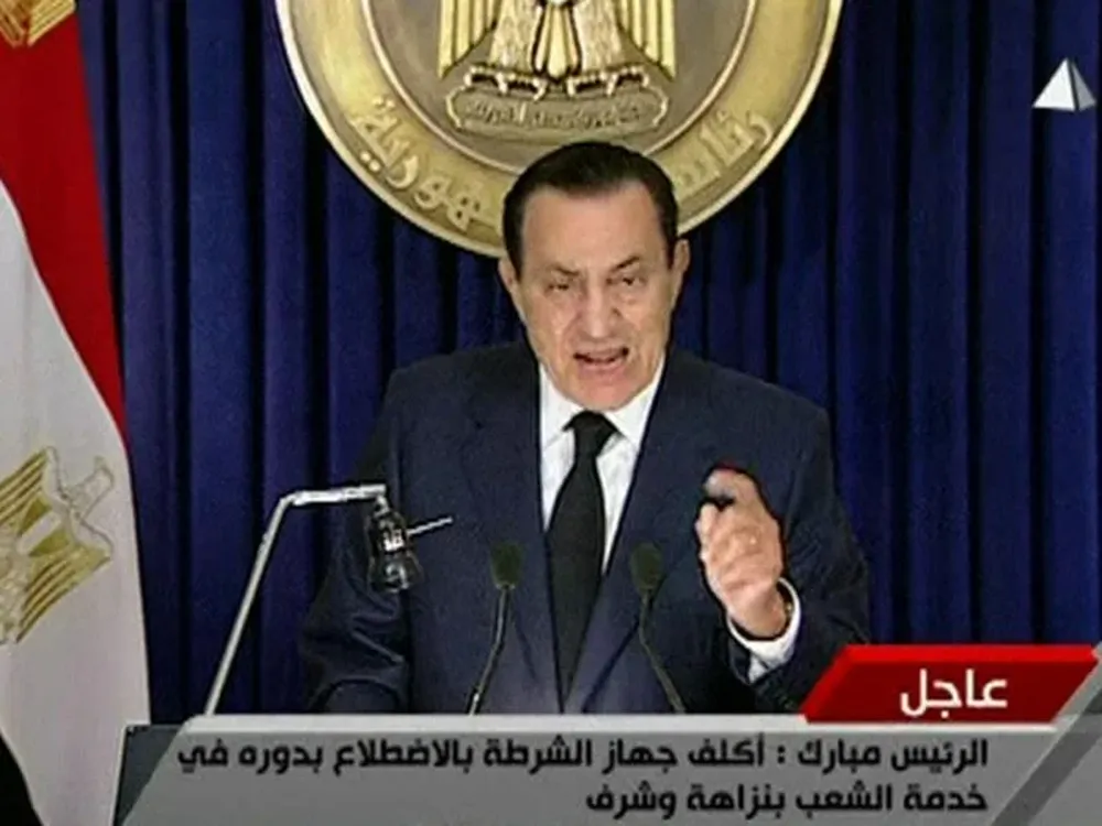 Hosni Mubarak pronuncia un mensaje a la nación