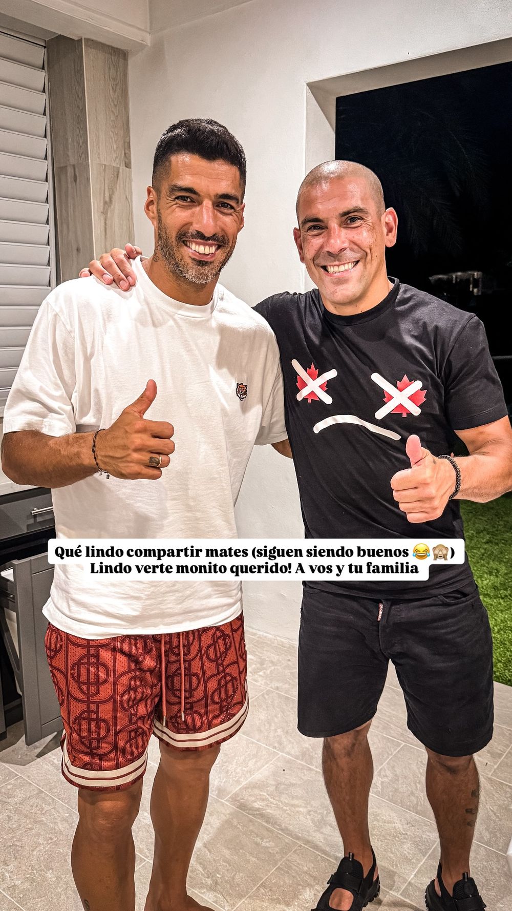 Luis Su&aacute;rez y Maximiliano Pereira estuvieron juntos en la concentraci&oacute;n de Inter Miami en Estados Unidos y volvieron a encontrarse luego de un tiempo