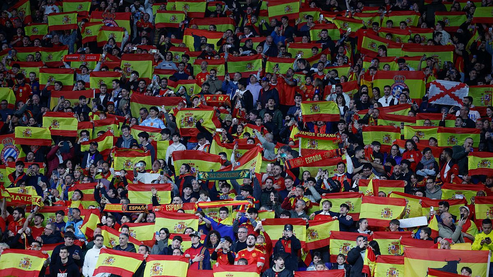 Los aficionados españoles durante el partido contra Egipto.&nbsp;
