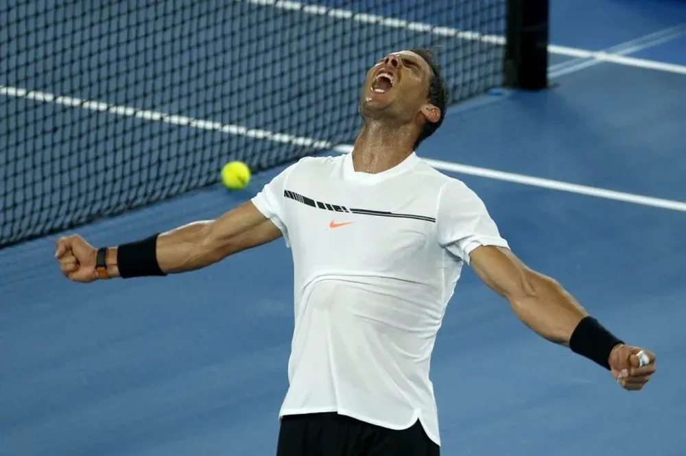 Nadal festejó a lo grande tras ganarle a Monfils
