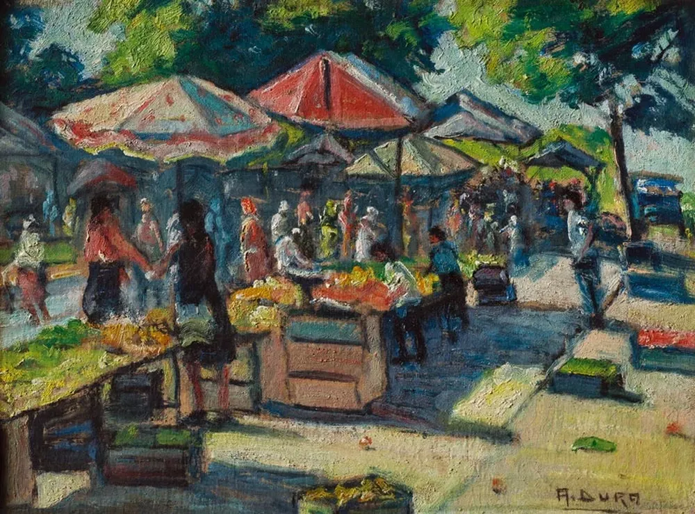 Un óleo sobre tela pegada en fibra del artista Alberto Dura