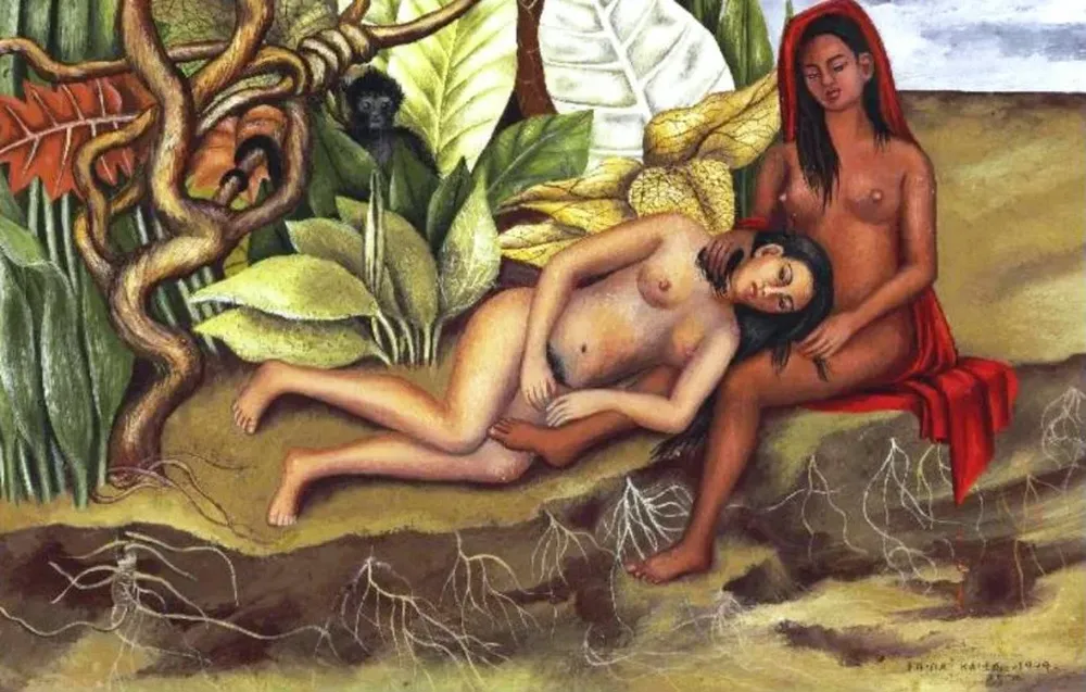 La obra Dos desnudos en el bosque (la tierra misma), de la mexicana Frida Kahlo