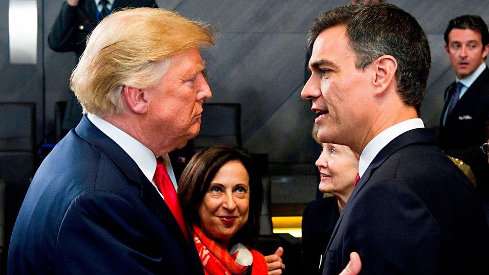 Los presidentes Donald Trump (Estados Unidos) y Pedro Sánchez (España). (Archivo)&nbsp;