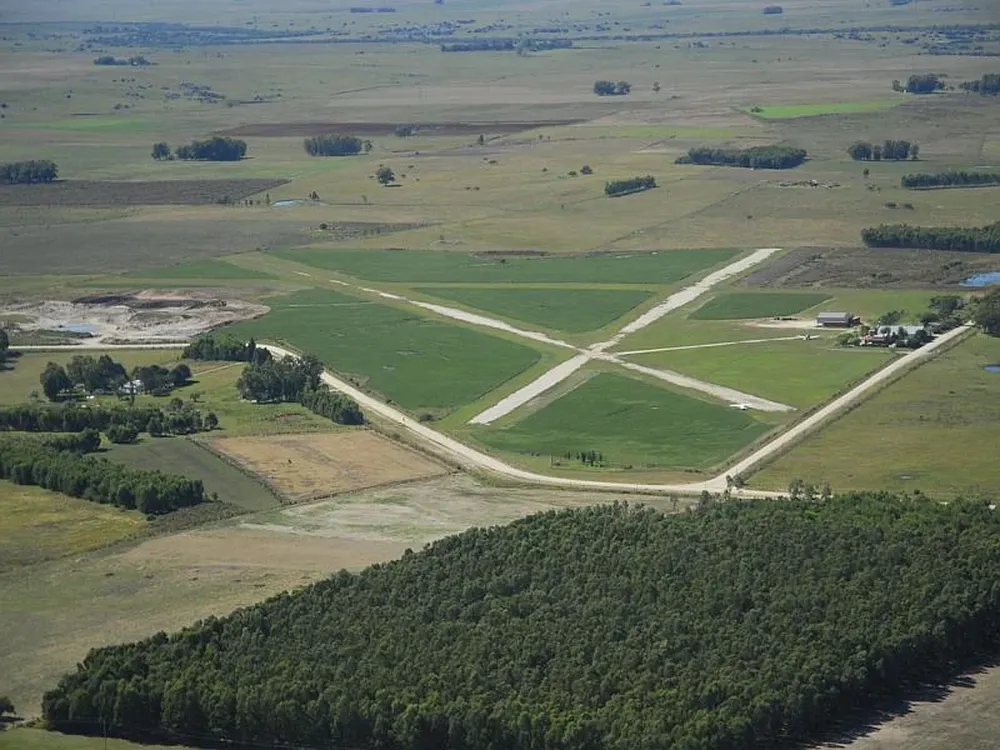 Vista desde el aire del campo uruguayo