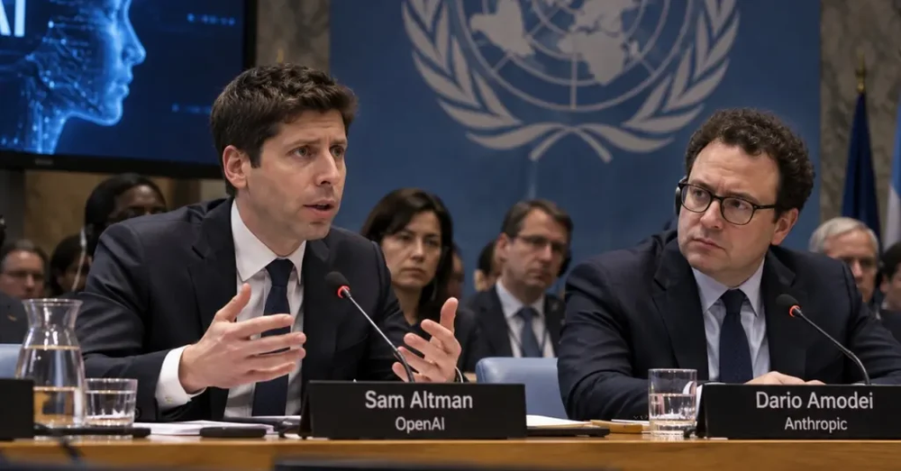Sam Altman, CEO de Open AI; y Darío Amodei, CEO de Anthropic.