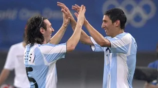 Messi y Di María en Beijing 2008