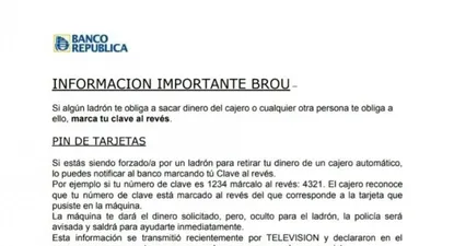 Falso comunicado que circula nuevamente del BROU