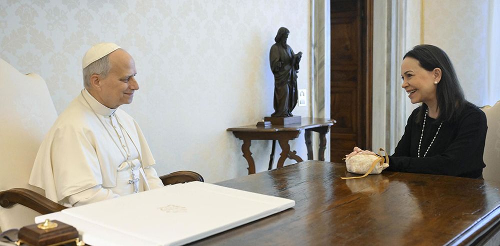 El Papa Leon XIV y María Corina Machado.&nbsp;