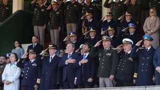 El presidente Luis Lacalle Pou en el acto por el aniversario del Ejército