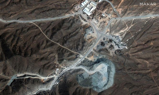 Una imagen satelital, de septiembre de 2025, que muestra la zona donde está el complejo militar de Natanz.