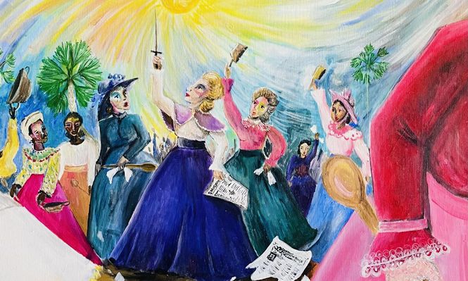 El episodio conocido como el Motín de las Mujeres fue retratado por el artista Isaías Medeiros.