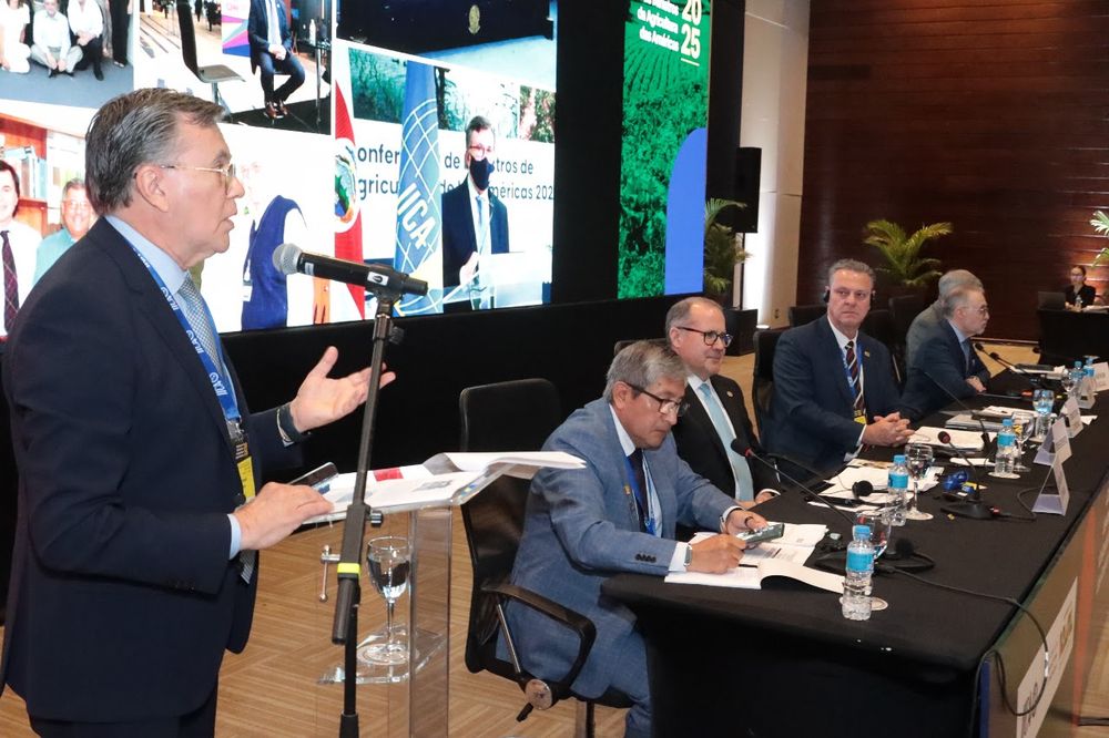 Agricultura - Manuel Otero, Director General del IICA, durante la presentación de su informe de gestión en la Conferencia de Ministros de Agricultura de las Américas 2025, en Brasilia, donde destacó la transformación del Instituto en un hub de innovación y cooperación agrícola para el continente.