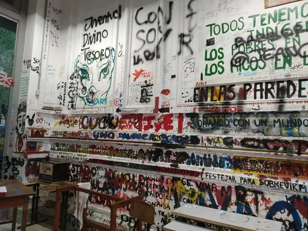 El salón en el que se reunía el gremio estudiantil