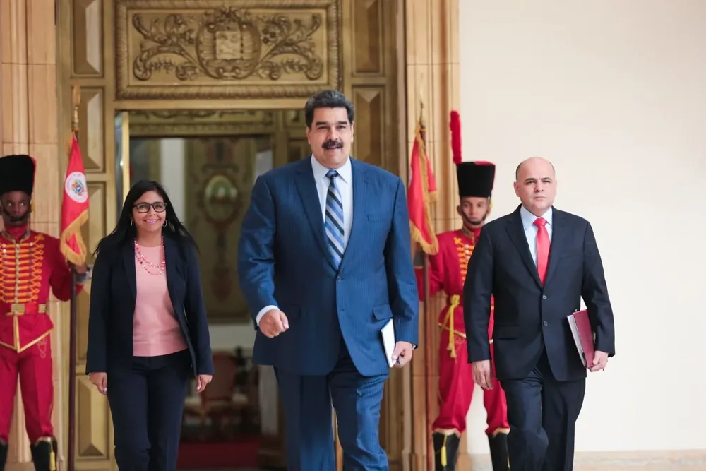 El presidente venezolano, Nicolás Maduro, este lunes en el Palacio de Miraflores
