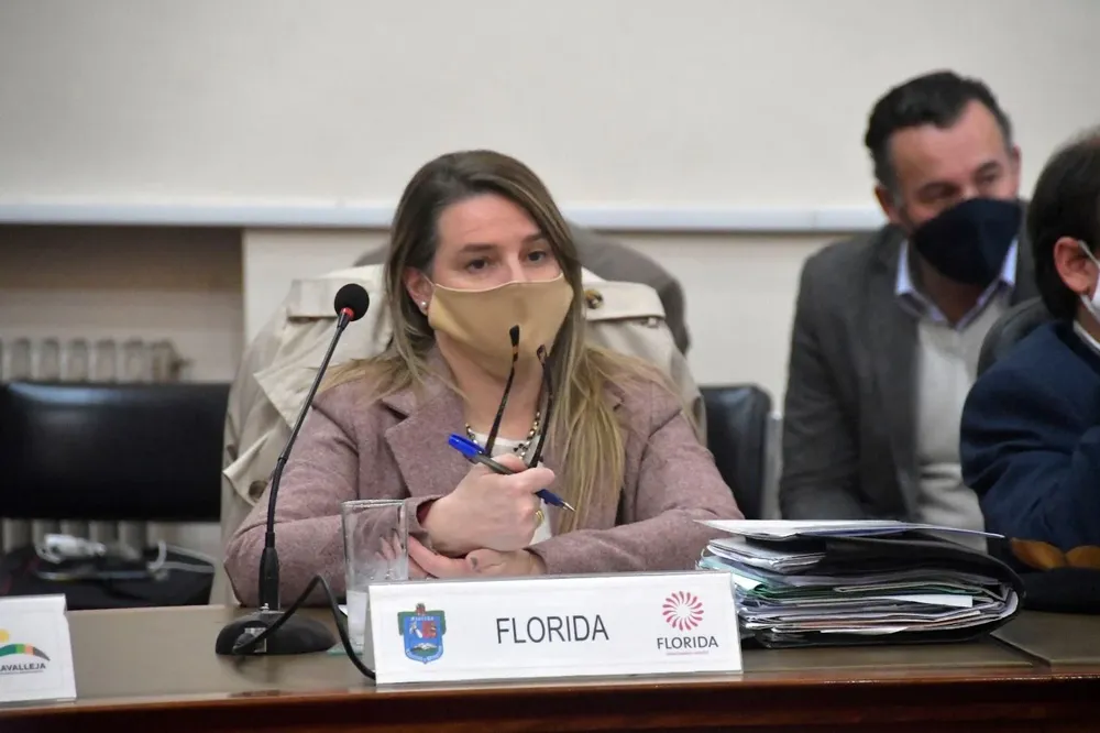 Andrea Brugman durante un Congreso de Intendentes