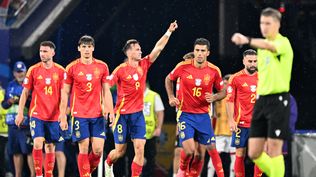 Fabián Ruiz de España celebra el 2-1 transitorio ante Georgia por la Eurocopa 2024