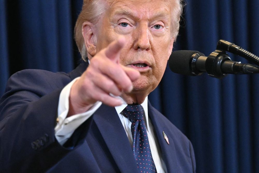 Donald Trump en la conferencia de prensa de este lunes