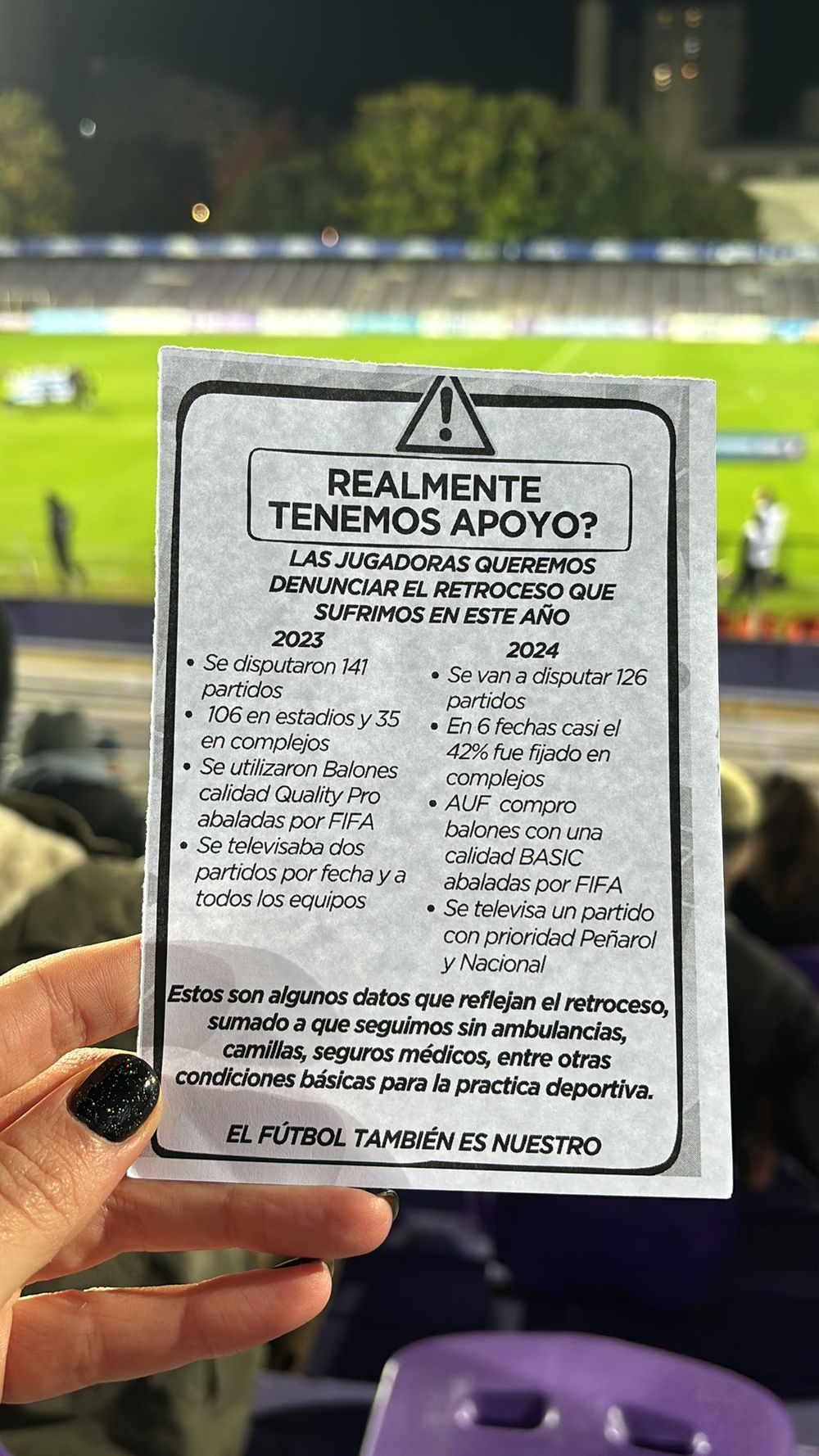 Protesta del fútbol femenino Protesta del fútbol femenino
