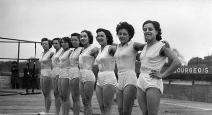 Miembros del equipo olímpico de gimnasia de Francia para los Juegos Olímpicos de Helsinki de 1952