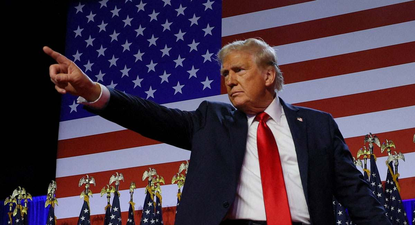 Donald Trump en su discurso anunciando los miles de despidos.