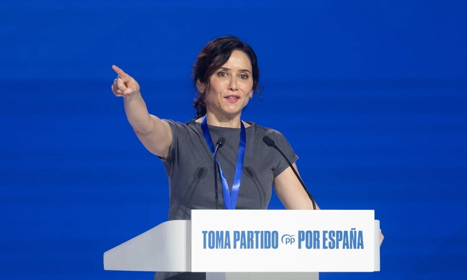 Isabel Díaz Ayuso, este domingo en el Congreso del PP en Madrid.