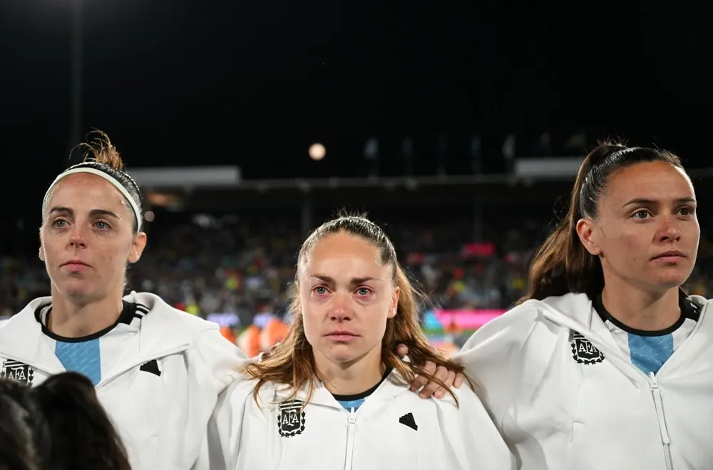 Estefanía Banini, hasta las lágrimas en su último partido con Argentina.