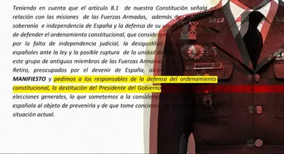 Generales y oficiales retirados lanzan un manifiesto en el que piden la destitución de Pedro Sánchez