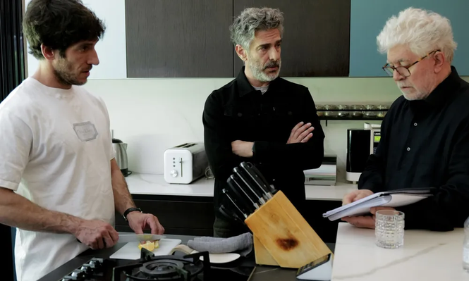 Pedro Almodóvar, Leonardo Sbaraglia y Quim Gutierrez