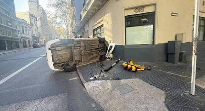 Accidente de tránsito en el centro de Montevideo