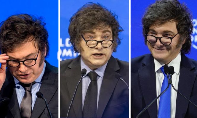 La evolución de Javier Milei en Davos, entre 2024 y 2026.