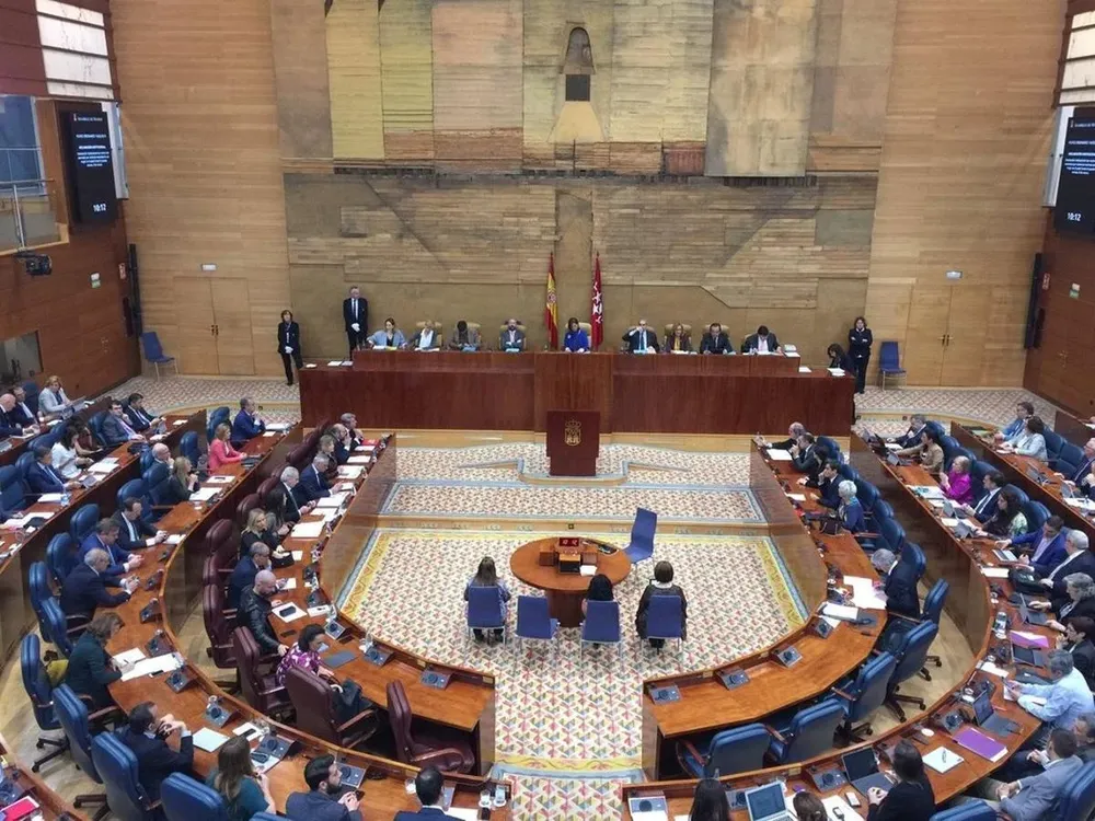 Salón de Plenos de la Asamblea de Madrid.