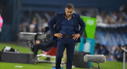 Gustavo Matosas, en ese entonces DT interino de Danubio, en el partido ante Nacional