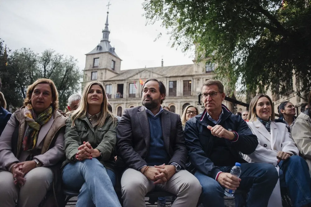 El presidente nacional del PP, Alberto Núñez Feijóo, en un acto en Toledo.
