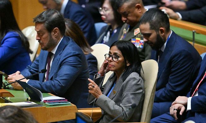 Delcy Rodríguez participó de la Asamblea General de la ONU en Nueva York donde habló Donald Trump el martes.