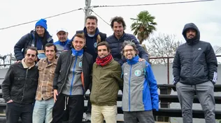 Muslera y sus amigos de Sportivo Bella Italia en la Bombonera