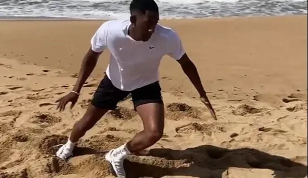 Gonzalo Carneiro entrenando en las vacaciones
