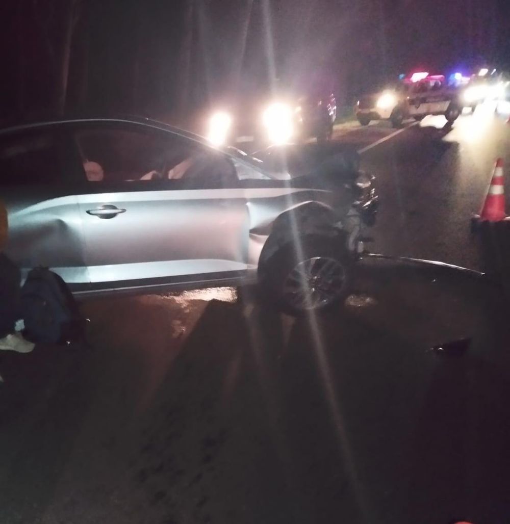 Así quedó uno de los vehículos tras el siniestro de tránsito múltiple