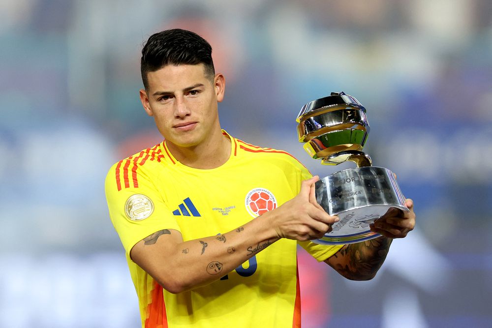 James Rodríguez recibió el premio al Mejor Jugador de la Copa América 2024