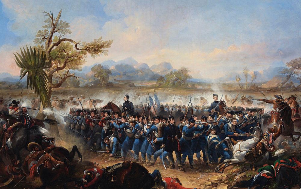 La Batalla del Río San Gabriel, en enero de 1847.