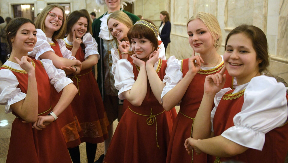 Celebración del día del estudiante en Rusia.