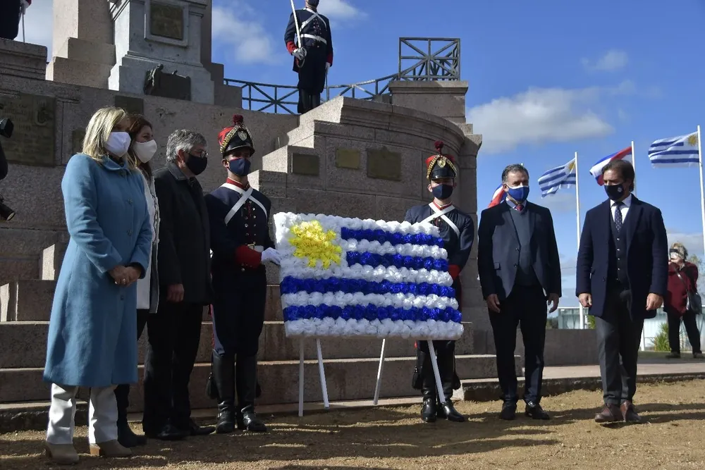 El presidente Luis Lacalle Pou en la conmemoración del feriado de la Batalla de Las Piedras