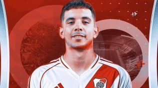 Leo Fernández con la de River Plate, según un fotomontaje